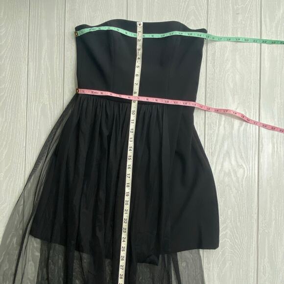 French Connection Women's Black Whisper Mini Dress With Tulle Size 4 NEW $158 - Picture 6 of 15